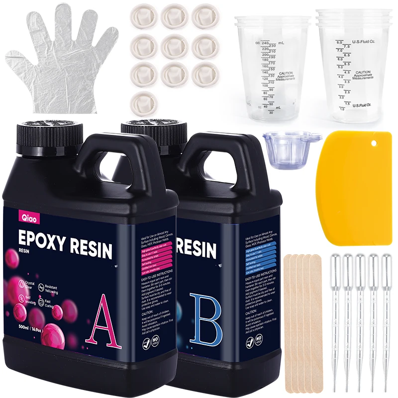 1:1 Crystal Clear Epoxy Resin Kit – Fast Cure, Heat Resistant for Art, Jewelry, Wood Table Tops & DIY Coating Projects