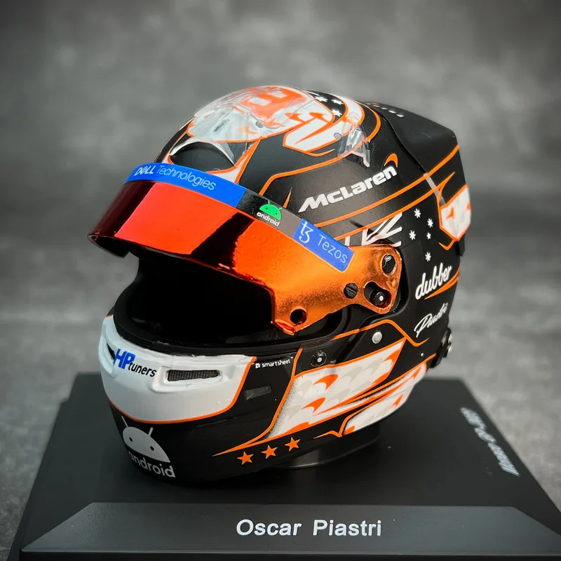 New In Stock Spark 1:5 Mcl60 Piastri f1 2023 Monaco Grand Resin Helmet Model Miniature Diecast Ornaments Custom Toys Kids Gift