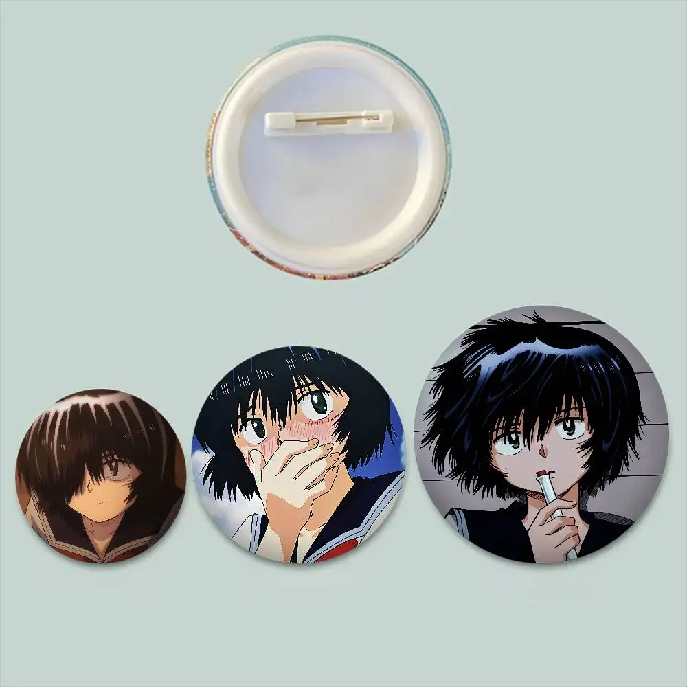 Cute Mysterious Girlfriend X Badges Peripheral Lapel Pins Tinplate Round Brooch For Shoulder Bag Accessories Souvenir Gifts