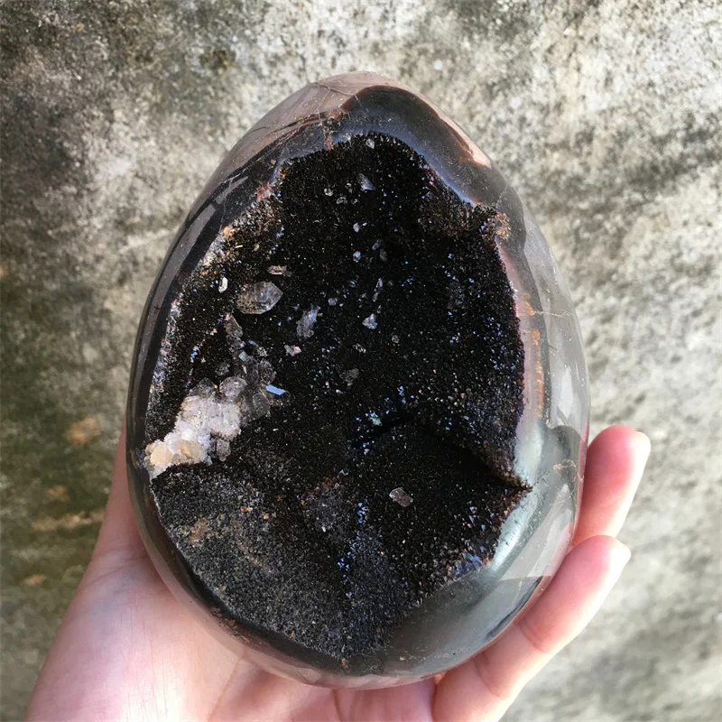 

1255g Natural Septarian Egg Geode Druzy With Selenite Quartz Shinning Dragon Stones Crystals Healing Divination Home decor