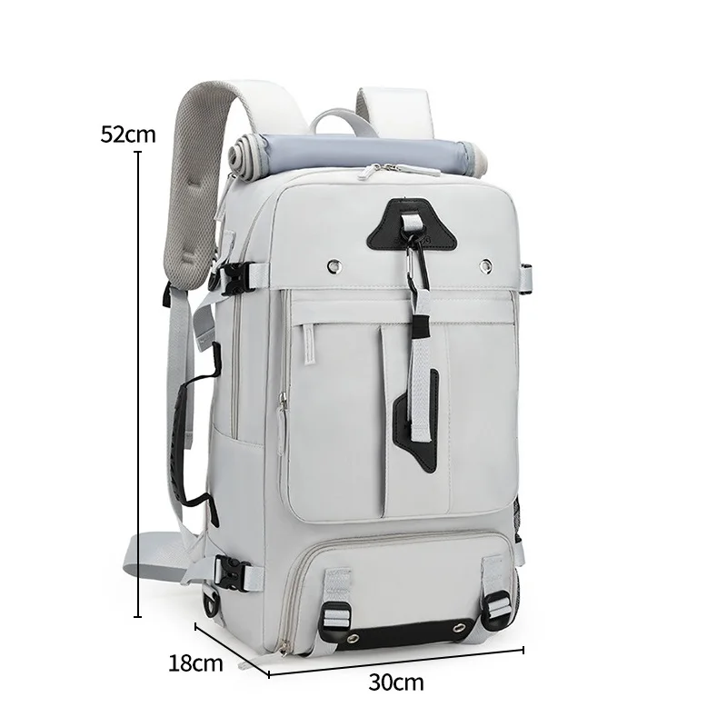 حقيبة ظهر للسفر بسعة كبيرة 60 لتر للرجال حقيبة ظهر للسفر قابلة للتوسيع في الهواء الطلق حقيبة أمتعة كبيرة مع حجرة للأحذية #5