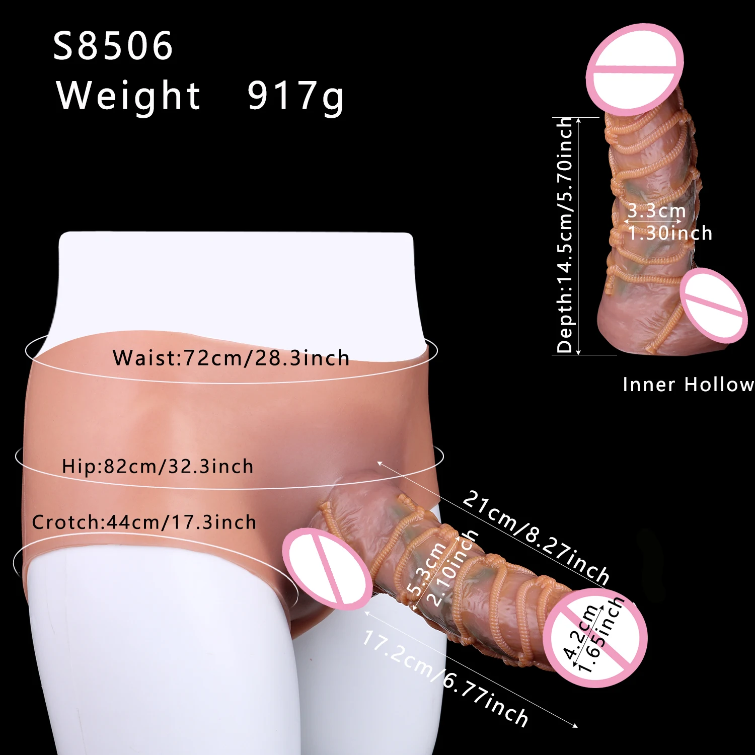 SXXY Silicone Penis Sleeve Pants 3 Styles Skin Feeling Wearable Hollow Dildo Pants For Men Dick Enlargement Adult Sex Toys