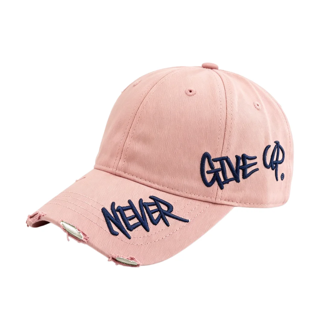 Retro Amerikanische Distressed Baseballkappe mit seitlicher Stickerei und gebogenem Schirm für Outdoor und Streetwear – Detail 2