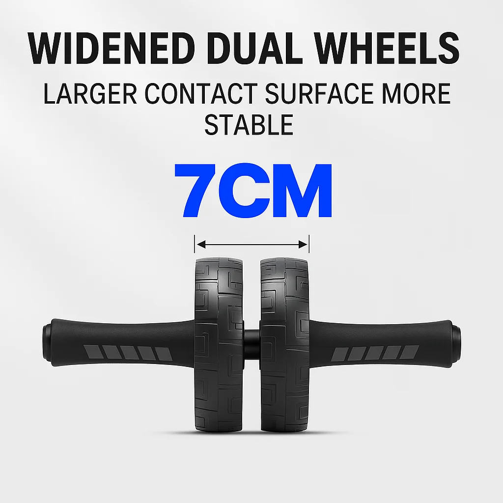 عجلة تمارين البطن المستديرة المزدوجة، بما في ذلك وسادة الركوع، ومعدات اللياقة البدنية المنزلية لتدريب البطن الأساسية، كهدية