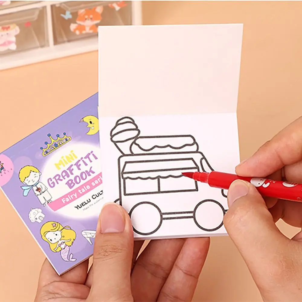 50 sheets Cartoon Paper Coloring Book Multi Theme Graffiti Doodles Book Animal Food Montessori Drawing Toys Christmas