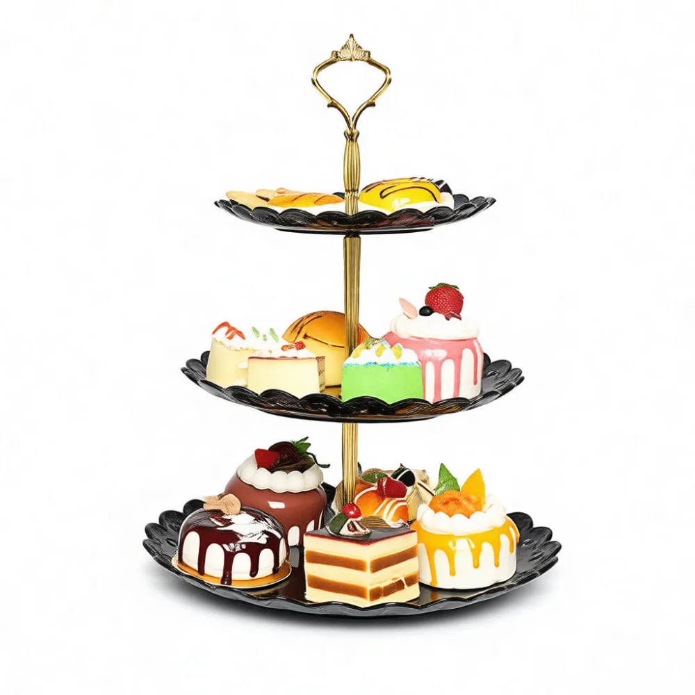 Versatile Three Tier Serving Tray Pastry Holder Fruit Plate Stand Cake Dessert Display Rack For Party Home Essentials