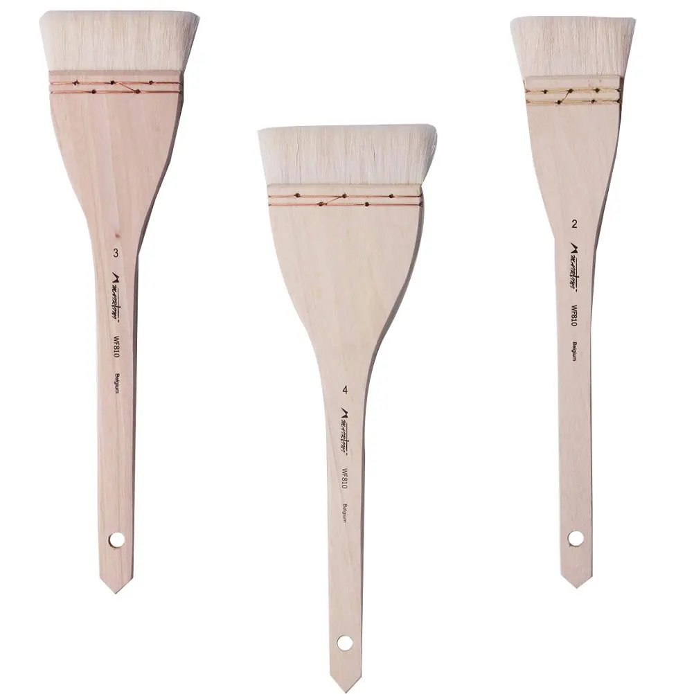 

3Pcs Hand Drawing Wool Brushes Premium Oil Painting Brush Set Copper Wire Design for Acrylic Wall Painting and Craft Use