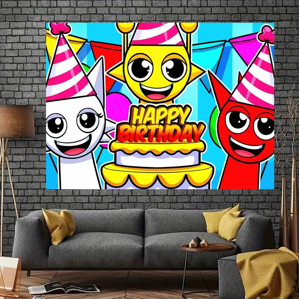 Heißes Spiel Incredibox Sprunkied Kindergeburtstag Banner Hintergrund Dekoration Leinwand Party Fotografie Hintergrund