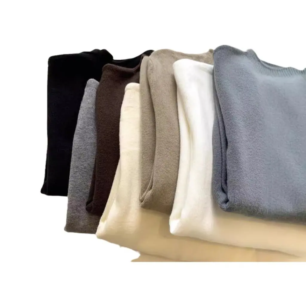 

Women's Casual Long Sleeve Sweater Stand Collar Right Shoulder Loose Slimming Temperament Spring New Style Inner Bottoming