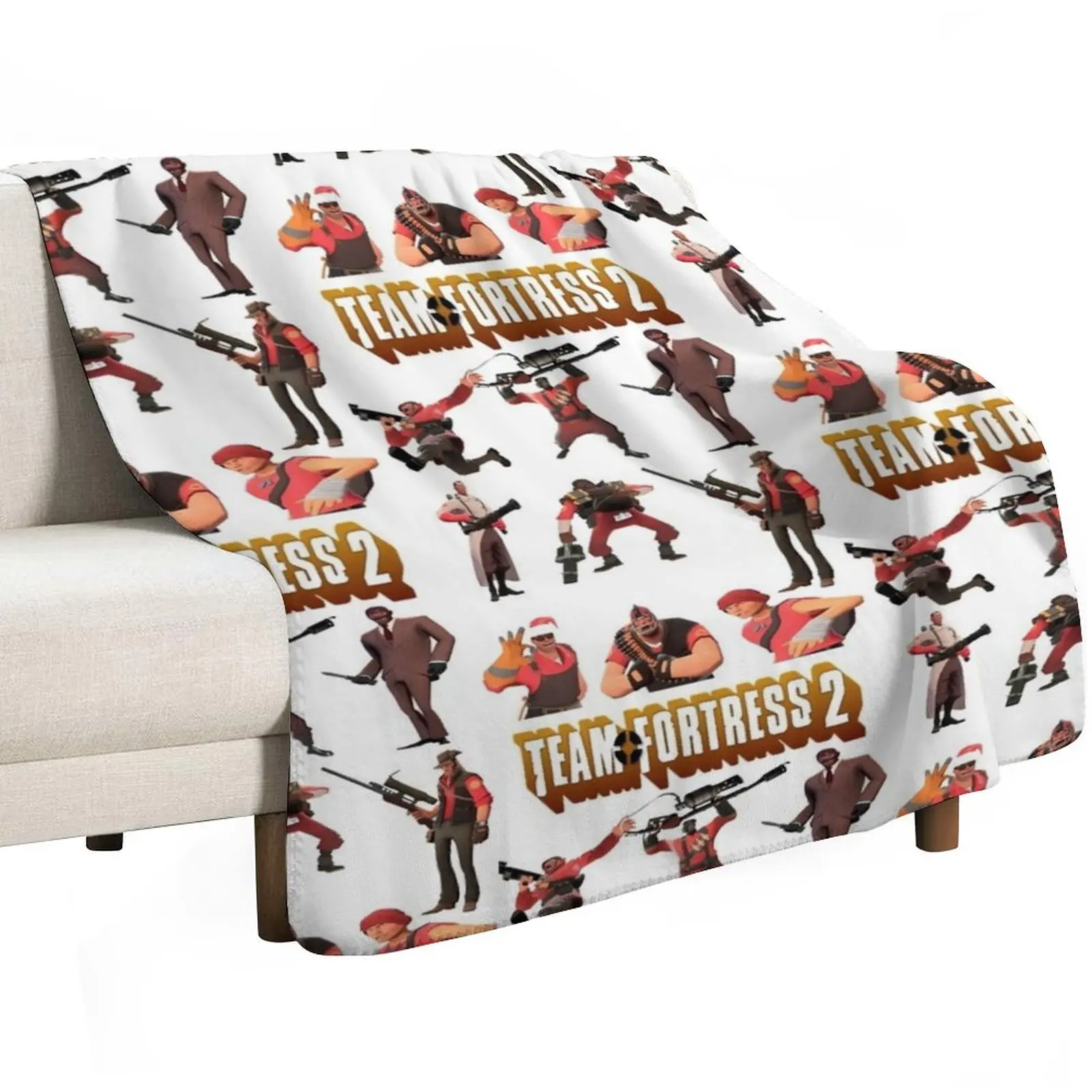 Team Fortress 2 - All Characters / Classes with TF2 Logo Throw Blanket Blankets For Baby Decorative Sofas Furrys Sofa Blankets