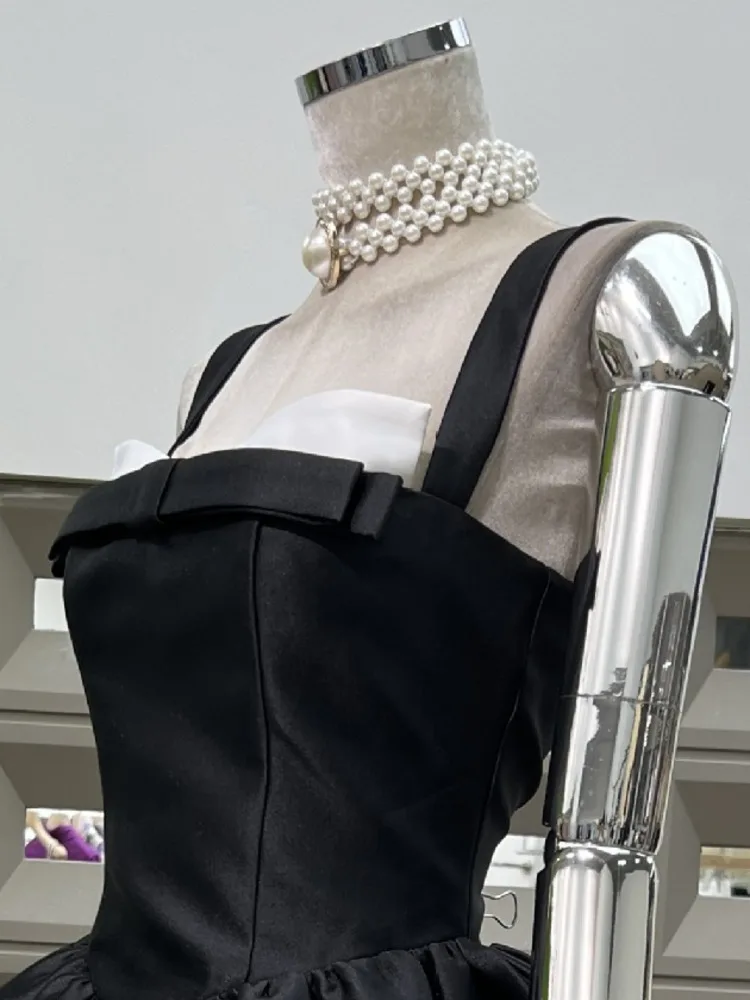 Dfdg feminino 2025 primavera verão tule vestido de baile elegante arco cintura vestido de festa à noite mangas bufantes vestido de casamento em camadas