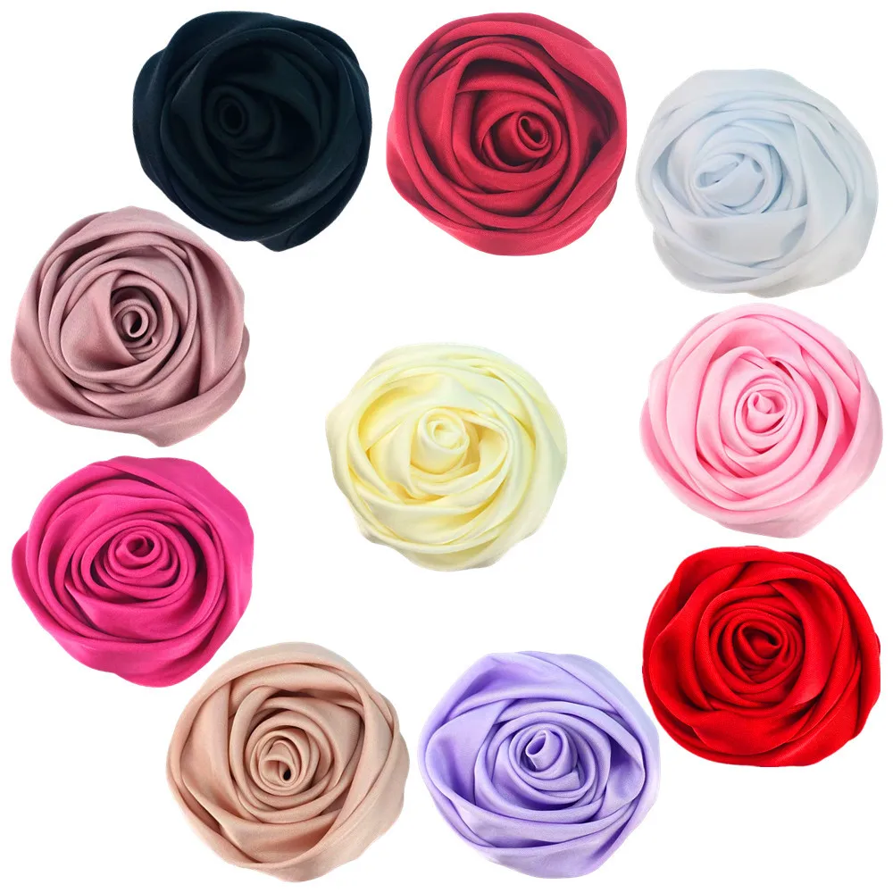 

500pcs Wholesale 6cm Satin Rosebud 3cm Handmade Satin Chiffon Corsage Clothes Headwear Bags Diy Accessories In Stock