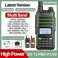 Baofeng UV-13 PRO V2 Walkie Talkie High Power Dual Band VHF UHF 999Channels Type-C Charger Long Range Ham Two Way Radio Camping