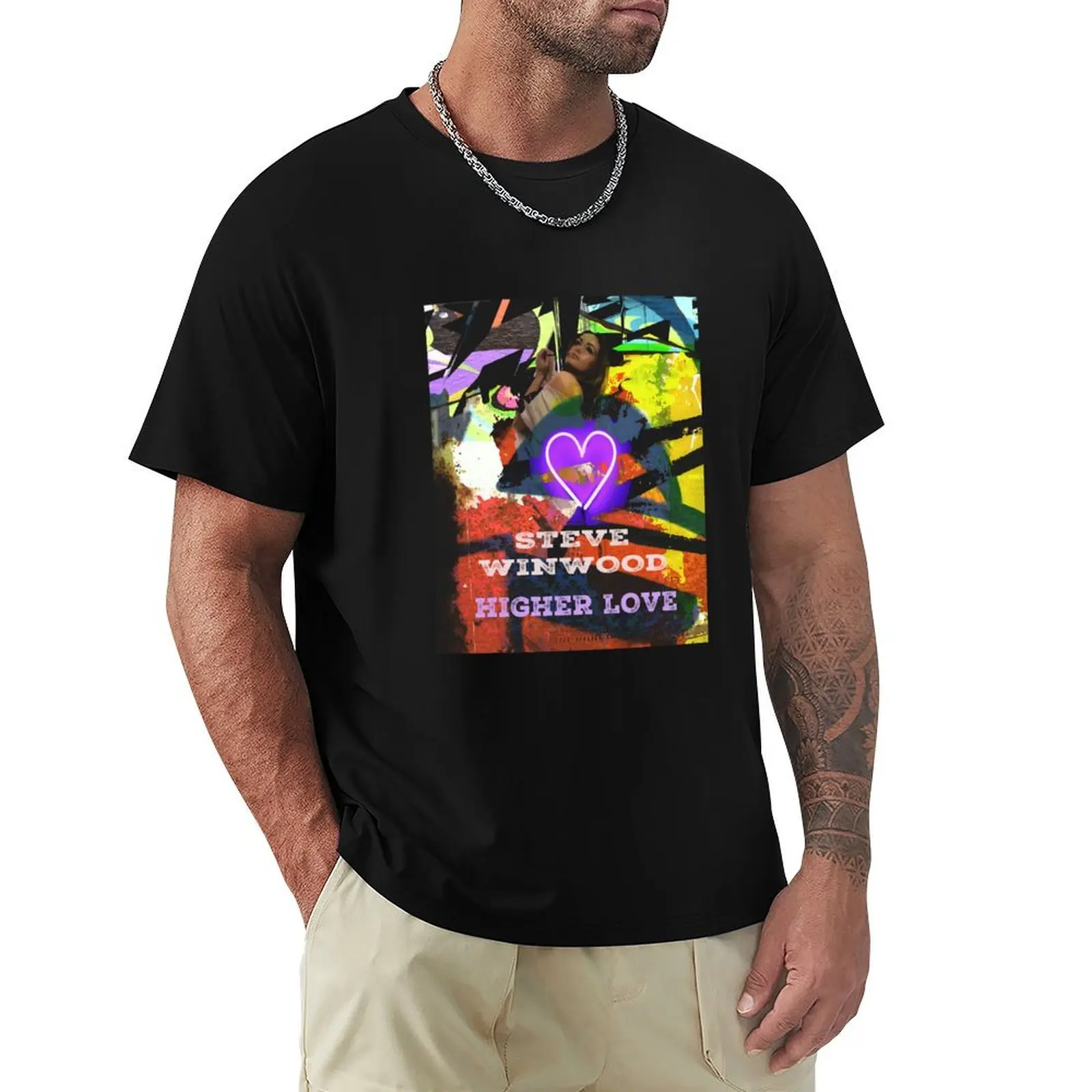STEVE WINWOOD - HIGHER LOVE T-Shirt Work Outdoor T-Shirt for Men