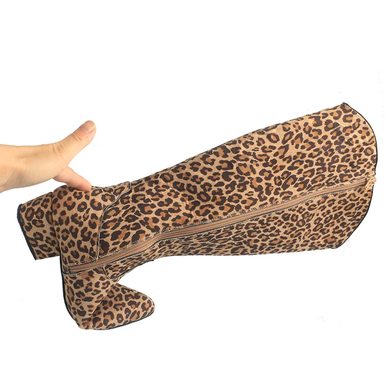 Wedopus ليوبارد خط أحذية الرقص الجانب سستة الجلد المدبوغ وحيد كعب الحضرية 4 سنتيمتر الرقص الأحذية الغربية للمرأة أشار تو أحذية الرقص #6