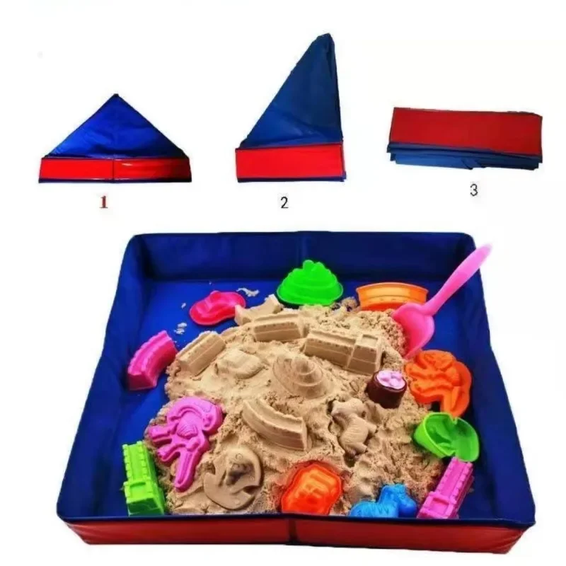 Bandeja de mesa de arena plegable inflable para niños, juguete de agua de tela Oxford espacial, mesa de arena mágica para piscina