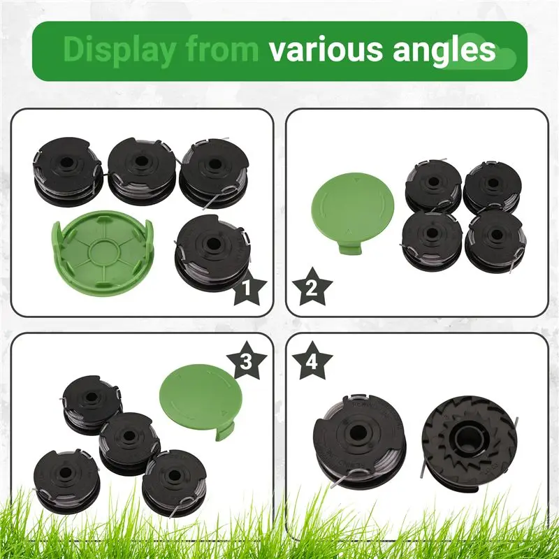 A23E-Weed Eater Dual Line String Trimmer Replacement Spool For Greenworks 2900719,20Ft 0.065Inch (4 Spool + 1 Cap)