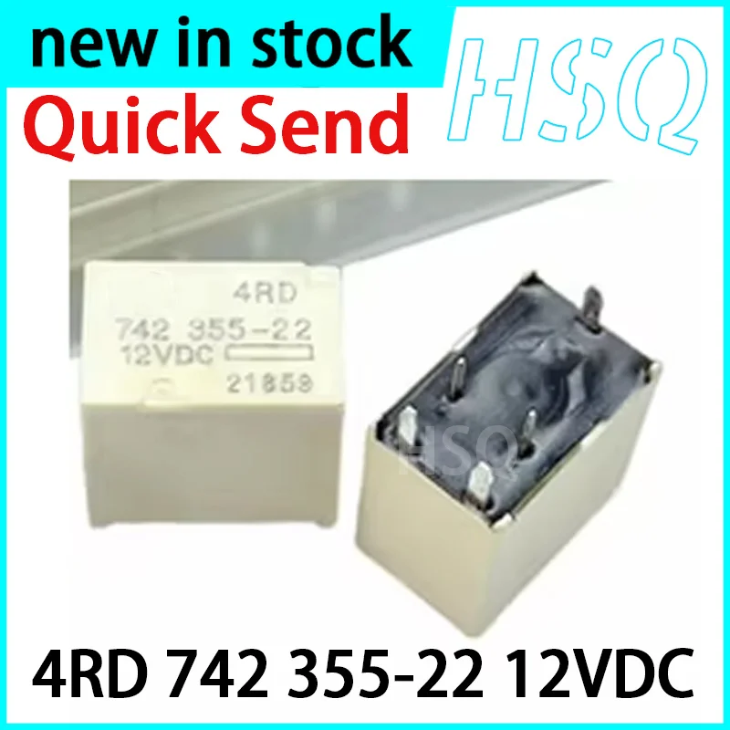 1PCS 4RD 742 355-22 12VDC Headlight High Beam Relay