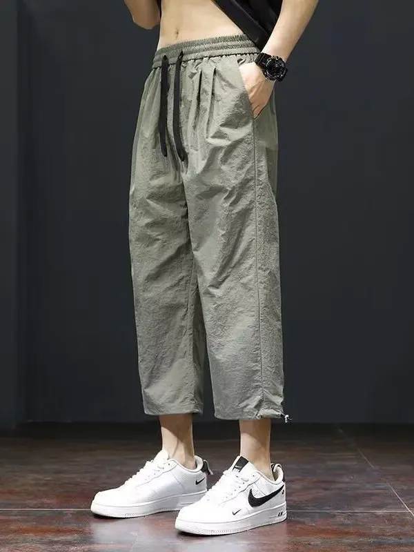 

Ice Silk Qui Dry Thin Casual Pants Men's Summer 2025 New Trend Brand Lightweight Qui Dry Straight Leg Cool Feeling Sun Pr...