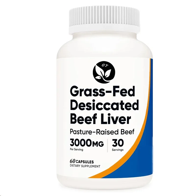 Grass Fed Dried Beef Liver Capsules 3000mg, 60 Capsules - Hormone Free, Non Genetically Modified Farm Raised, Free Range Beef