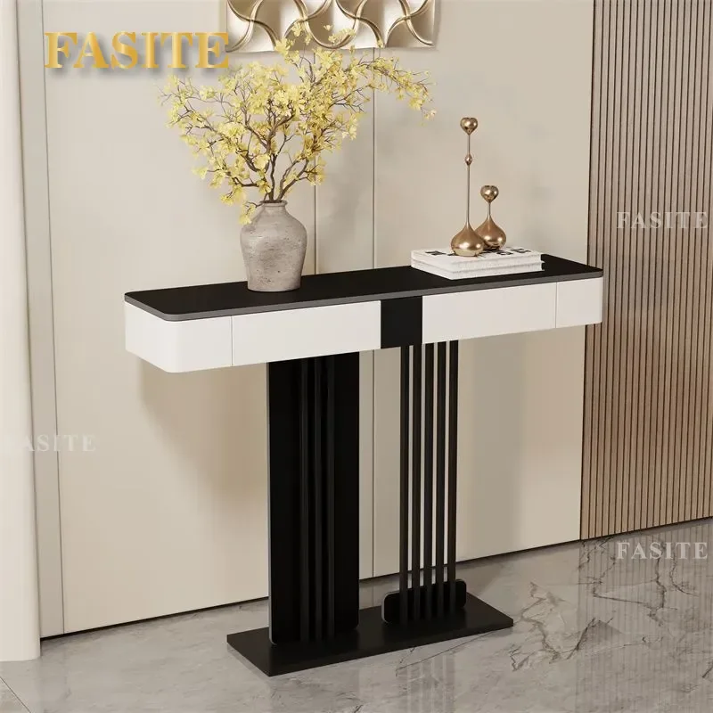 For Italian Light Luxury Creative Household Porch Table End View Platform Aisle Decorative Art Rock Slab Semicircle
