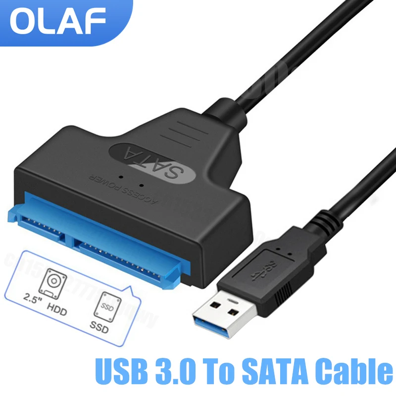 

Olaf SATA 3 Cable Sata to USB 3.0 Adapter Cable UP To 6 Gbps Support 2.5inch External SSD HDD Hard Drive 22 Pin Sata III for PC