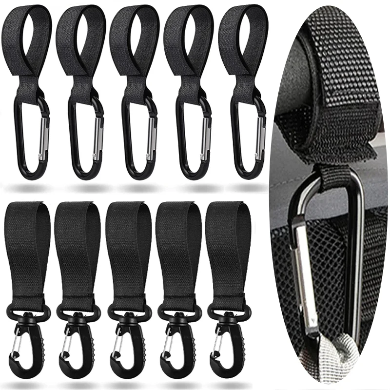 

5pcs Baby Stroller Hook Buckles Clip Aluminum Alloy Carabiner Cart Organizer Diaper Bag Shopping Pram Hooks Stroller Hanger