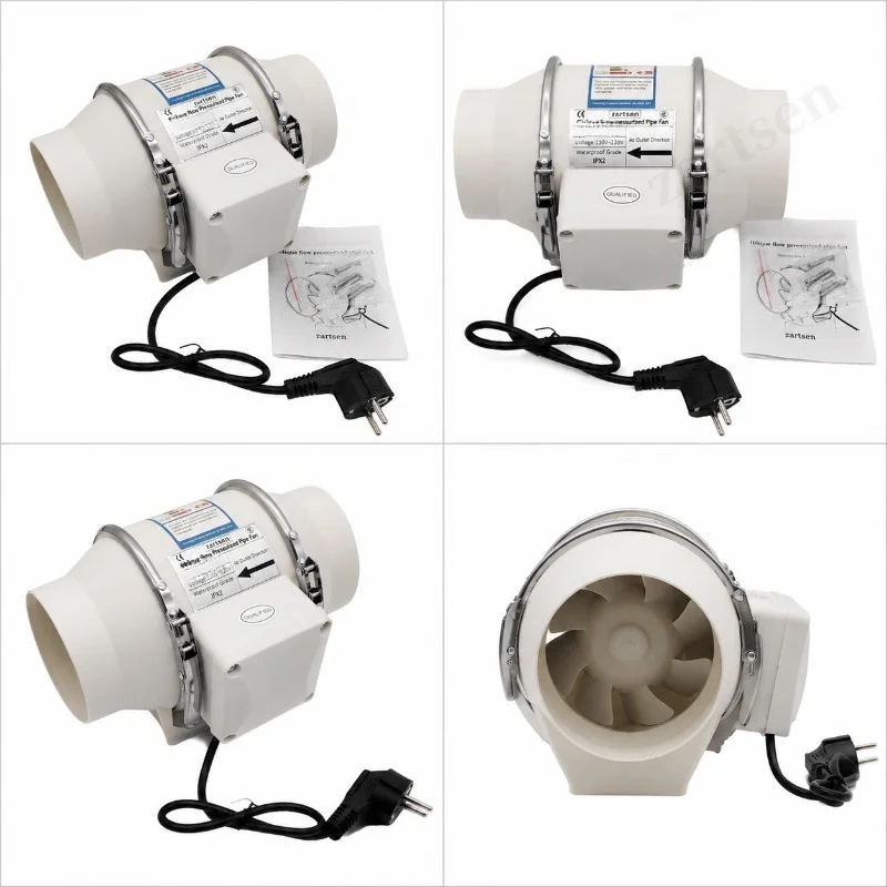 4inch Remote Control Exhaust Fan Silent Inline Pipe Duct Fan Bathroom Extractor Ventilation Kitchen Toilet Wall Air Cleaning
