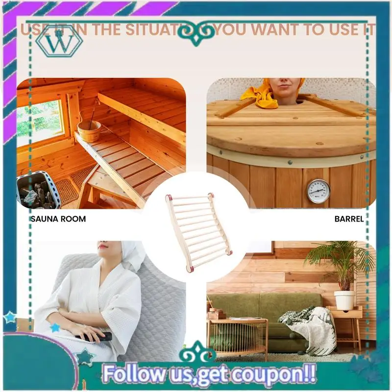AA92-1 PCS Sauna Backrest, Wooden Sauna Backrest, Ergonomic S-Shaped Backrest, Suitable For Sauna Recovery, Health And Relaxatio