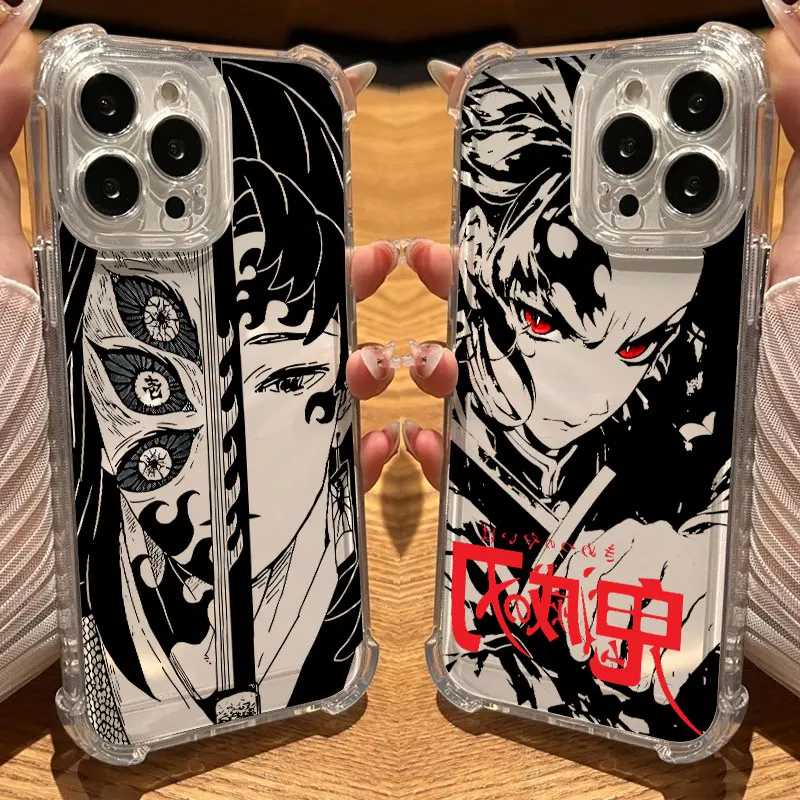 

Hot Anime Demon Slayer Art Phone Case Clear For iPhone 17 16 14 15 11 12 13 Pro Max 16E 15 16 Plus 17 Air Soft Shockproof Cover