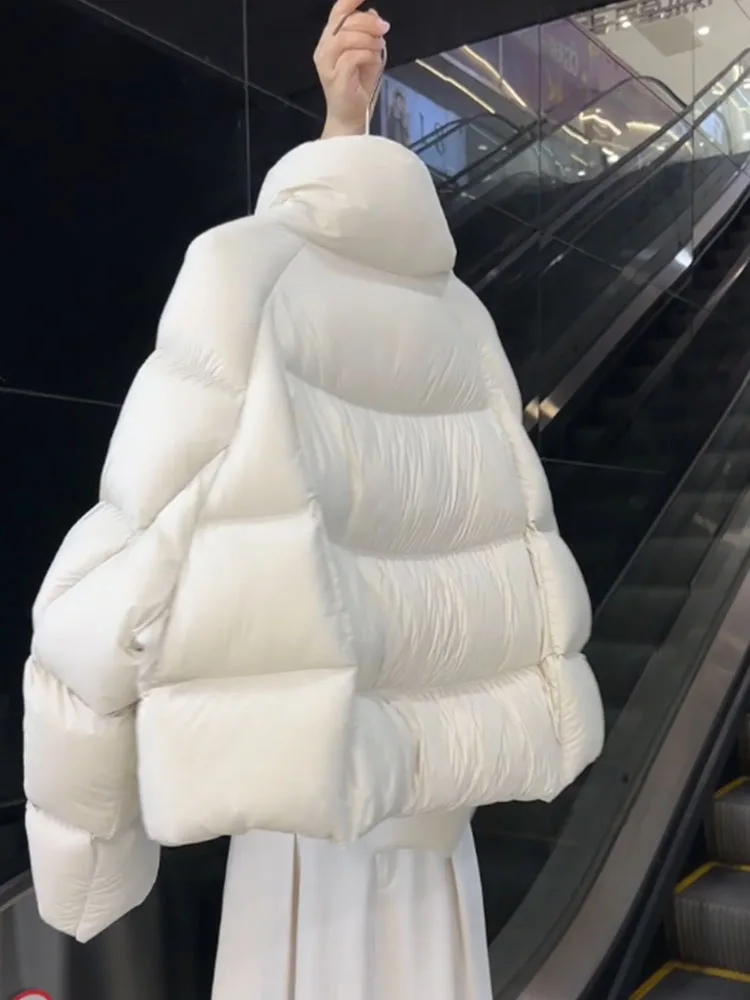 Unique ort blanc vers le bas Jaet femmes hiver 2025 nouveau coréen Sle petite taille pain manteau Thi vêtements d'extérieur coréen Sle