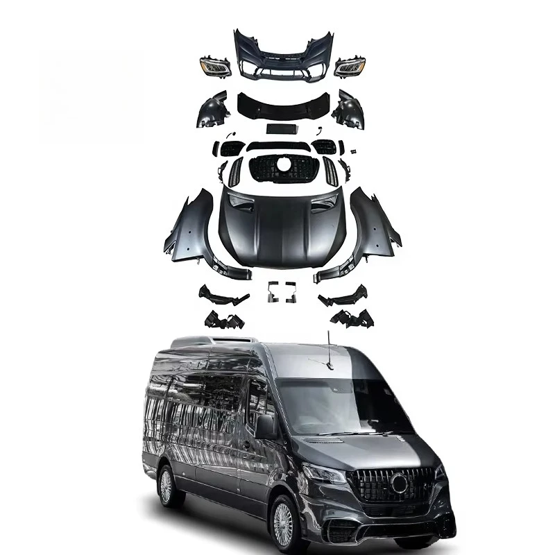 

906 to 907 Conversion Kit for Benz Sprinter W906 Upgrade to W907 Bodykit Car Bumper Engine Hood Fenders W907 Headlights