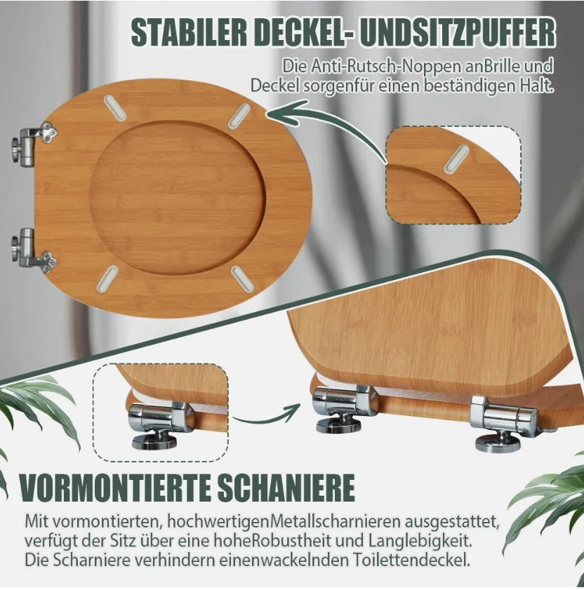 Sainos WC-Sitz mit Absenkautomatik, Toilettendeckel mit Soft-Close, Toilettensitz mit. Toilettensitze für Badezimmereinrichtungen – Detail 7