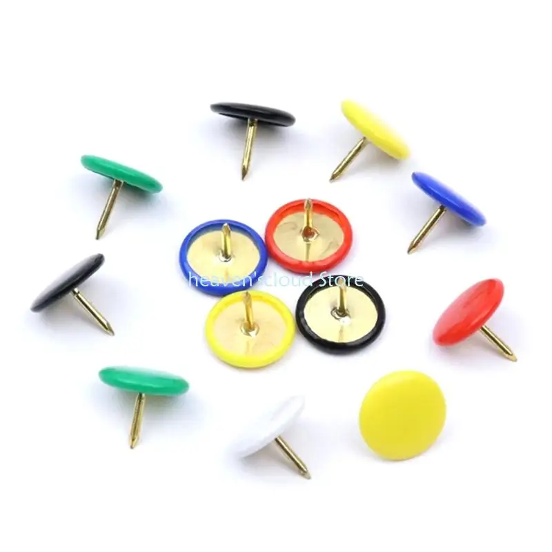 Y88B 200Pcs Round Metal Thumbtacks Nickel Plated Push Pin Map Pin Round Thumbtacks for Corkboard Bulletin Board