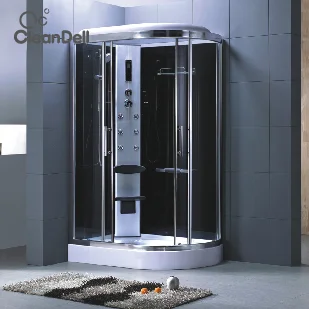 Black High-end Bathroom Integral Shower Room, Steam Massage Long Arc High And Low Basin Bath Room