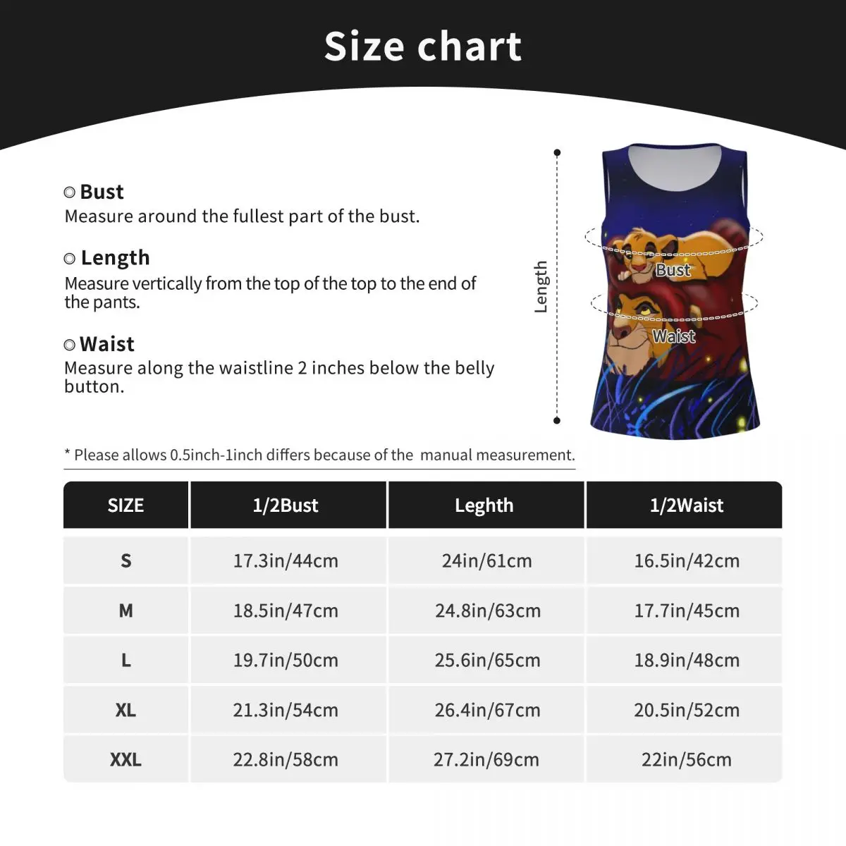 Brauch der König der Löwen Simba und Mufasa Workout Tank Tops Frauen Neon Farben Hahuna Matata Film cool-trocken ärmellose Yoga-Shirts