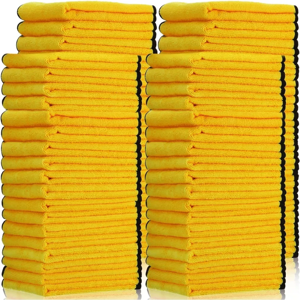 

40 Pack 16x16 Microfiber Cleaning Cloths for Cars Windows Polishing Drying Wash