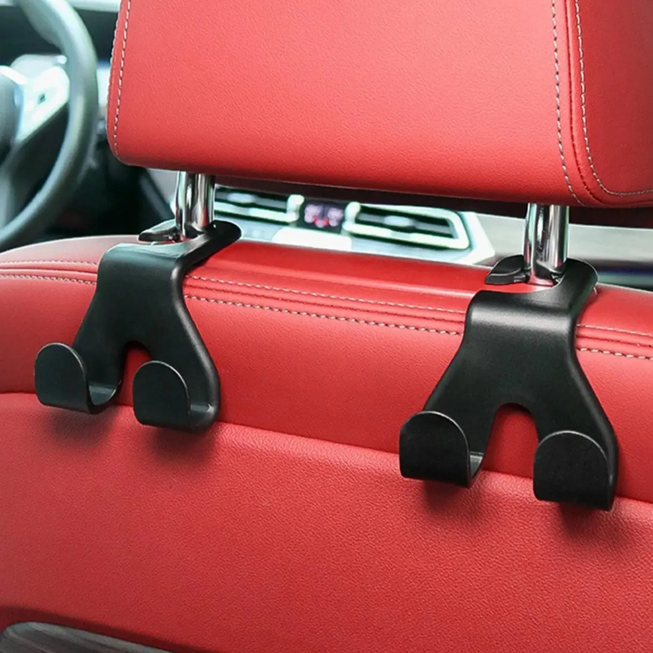 2pcs Car Seat Back Hook Multi Functional Rear Headrest Car Phone Holder Hook Automotive Accessories