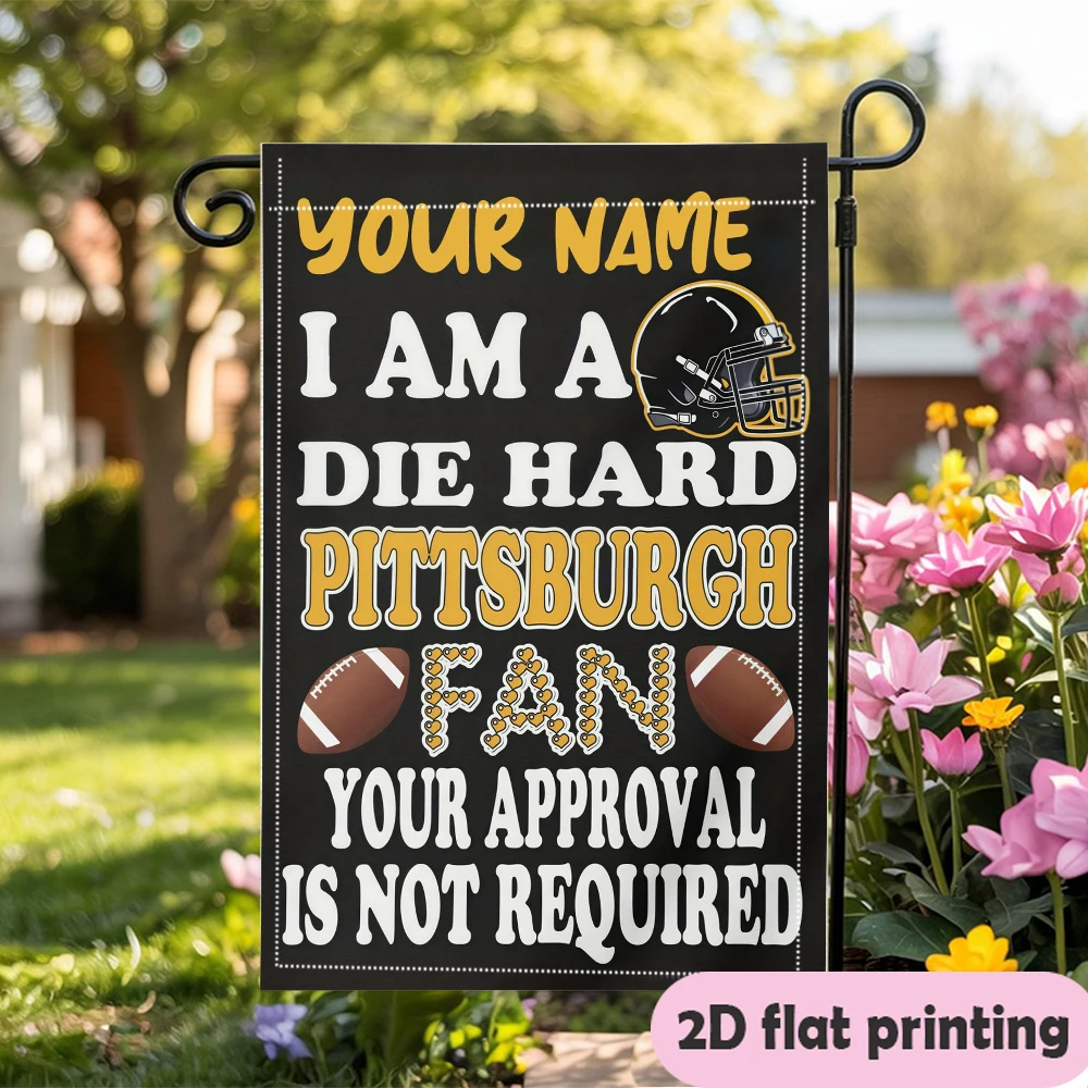 1pc double-sided Customizable Football Garden flag personalized custom Name No electricity needed 30*45cm(12x18in)