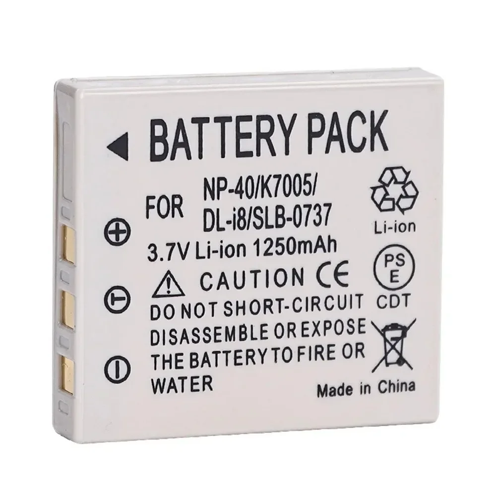 3.7V 1250mAH FNP-40 FNP40 FNP 40 Battery + Charger Suitable for Fuji Camera F710 F810 K7005 SLB-0737 0837 D-LI8 CGA-S004