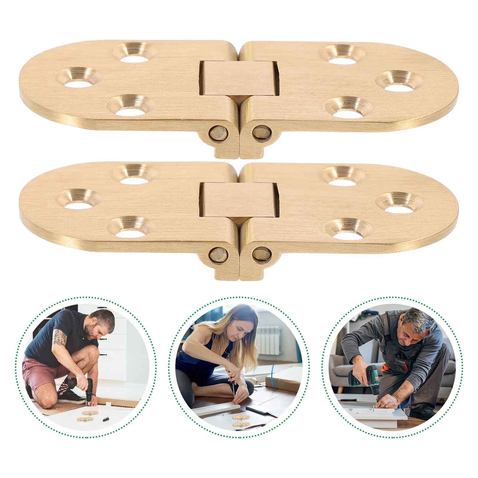1Set Table Hinges High Quality Brass Folding Flips Tops Hinges Smooth Design Safe Installation for Folding Tables Sewing Machine