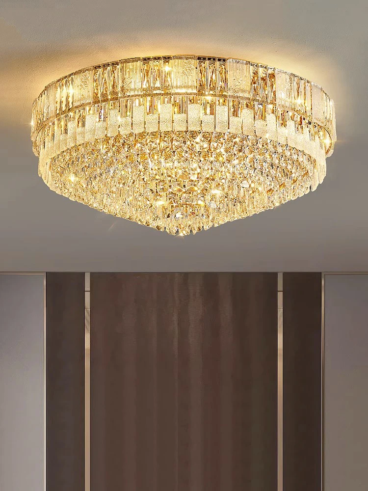 Imagem -02 - Lâmpada de Teto de Luxo Nórdico Dourado Decoração Luzes Led para Quarto Sala de Estar 2023