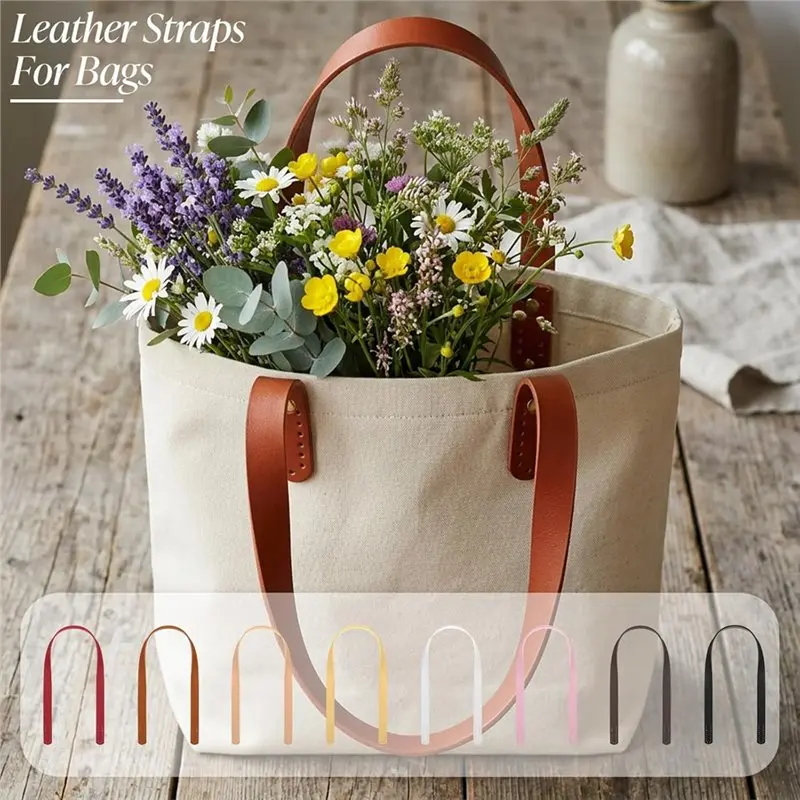 TEXU Replacement Sew-On Bag Handles 32Pcs PU Leather Straps, 8 Colors 24.8