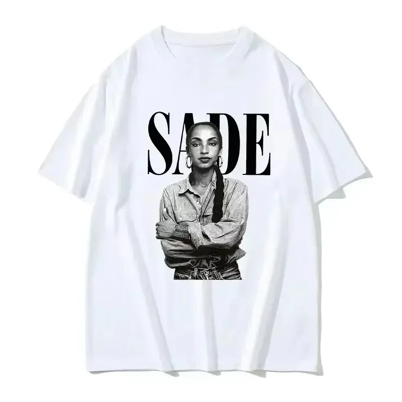 90s Singer S-Sade Print Graphic T Shirt Men Women Summer Hip Hop Vintage  T-shirts Streetwear Y2K T-shirt