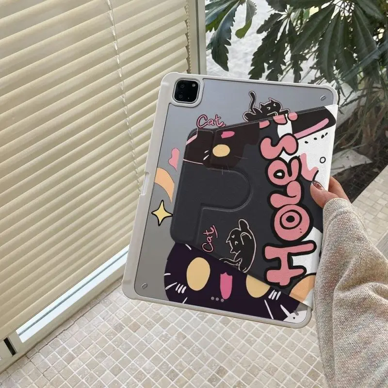 Hot Selling 360 Degree Rotating for IPad Pro 11 Case Pro 13 Air 4/5 10.9 10th A16 2025 Air11/13 12.9 10.2 7/8/9th Mini Cute Cats