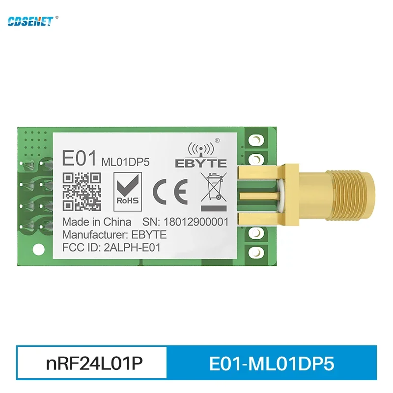 nRF24L01 PA LNA 2.4GHz Wireless RF Module IoT SPI Transmitter CDSENET E01-ML01DP5 20dbm Long Range 2.5KM DIP Smart Home