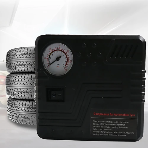 Imagen 2 del producto Compresor de Aire Portátil y Duradero de 12V para Inflar Neumáticos - Incluye Manómetro y Accesorios Esenciales para Compresor de Aire