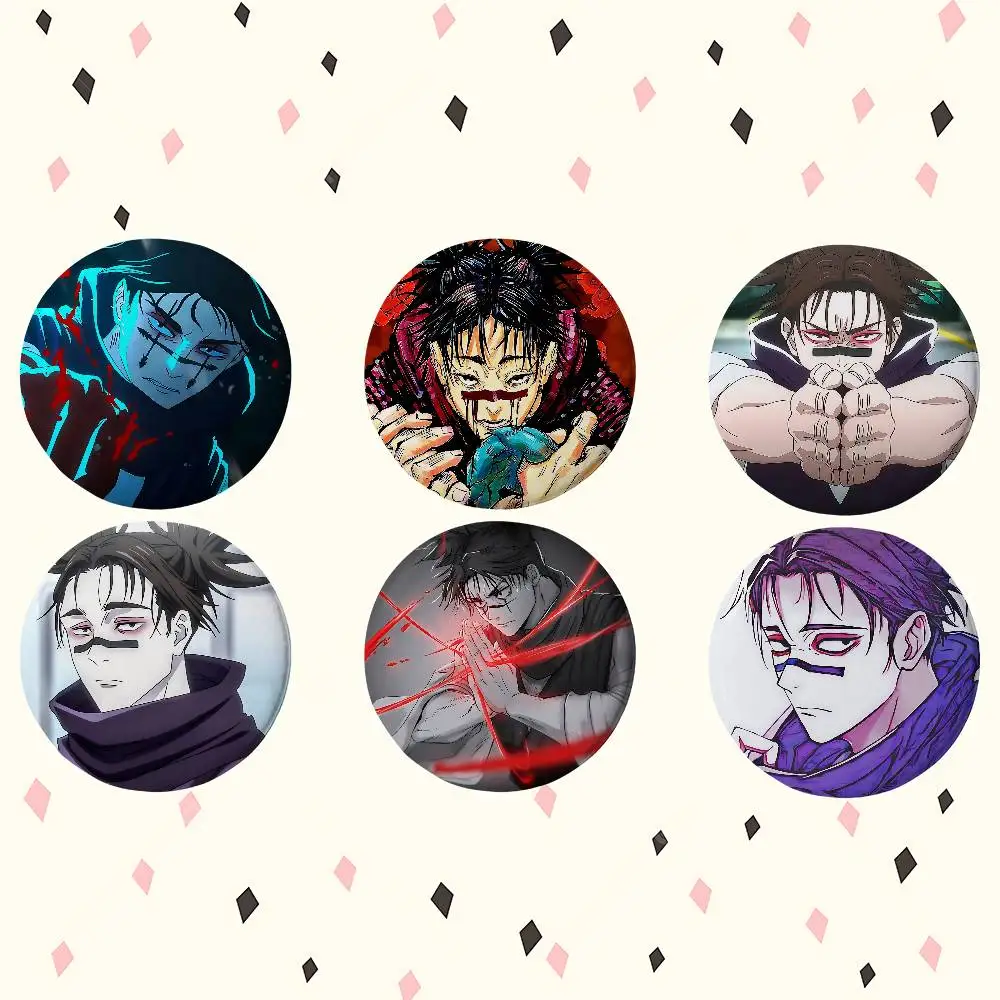 Cartoon Choso Jujutsu Kaisen Anime Runde Laser-Brosche Cartoon-Anstecknadel Kleidung Rucksack Accessoires Revers-Abzeichen