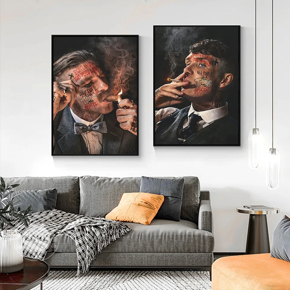 Gangster Legends Arthur Thomas Shelby Portrait Mafia Figure Poster Canvas  Wall Art Picture Living Room Home Decoration
