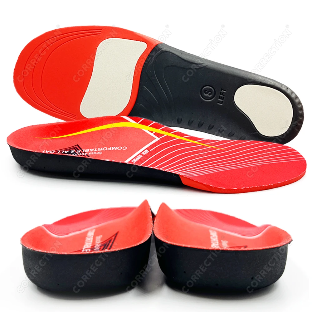 CORRECTiON 1 Pair Unisex Orthopedic Sport Insoles High Arch Support Plantar Fasciitis Flat Feet Pain Relief for Sneakers